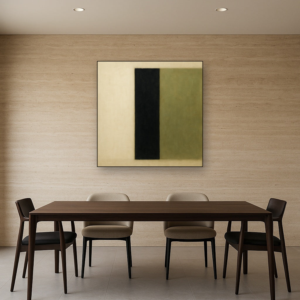 Deep Charcoal & Bone Monolith No. 1 - Modern Fine Art Oil Painting - View 4