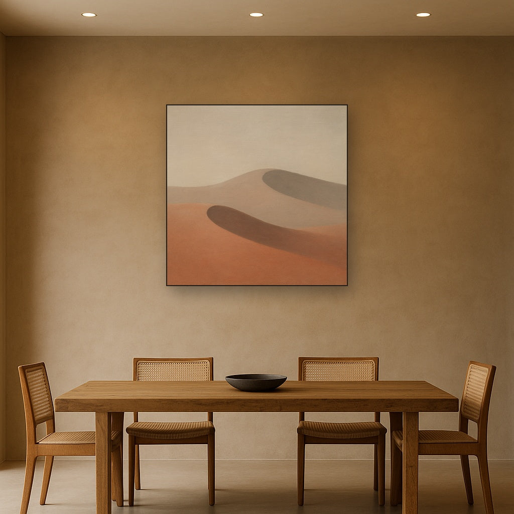 Muted Desert Dune Geometry No. 8 - Modern Fine Art Oil Painting - View 4