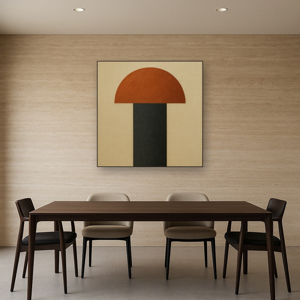 Semicircle Horizon & Minimalist Pillar No. 7 Oil Painting - View 4