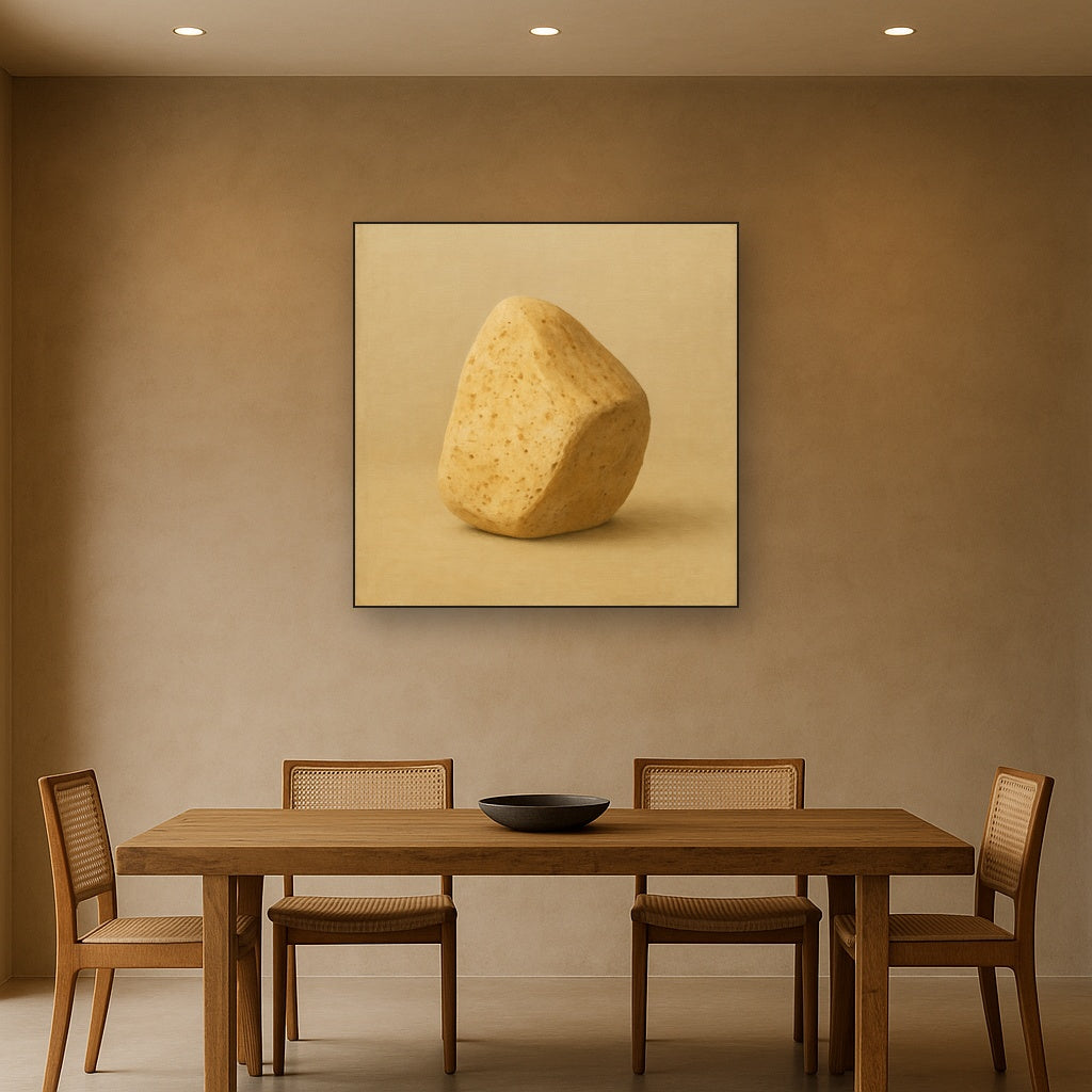 Zen Stone & Warm Grey Void No. 5 - Modern Fine Art Oil Painting - View 4