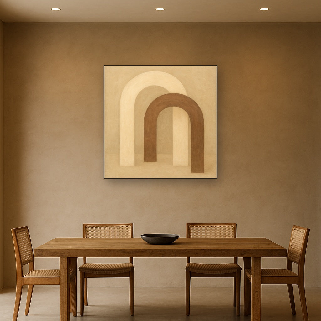 Minimalist Japandi Archways No. 10 - Modern Fine Art Oil Painting - View 4