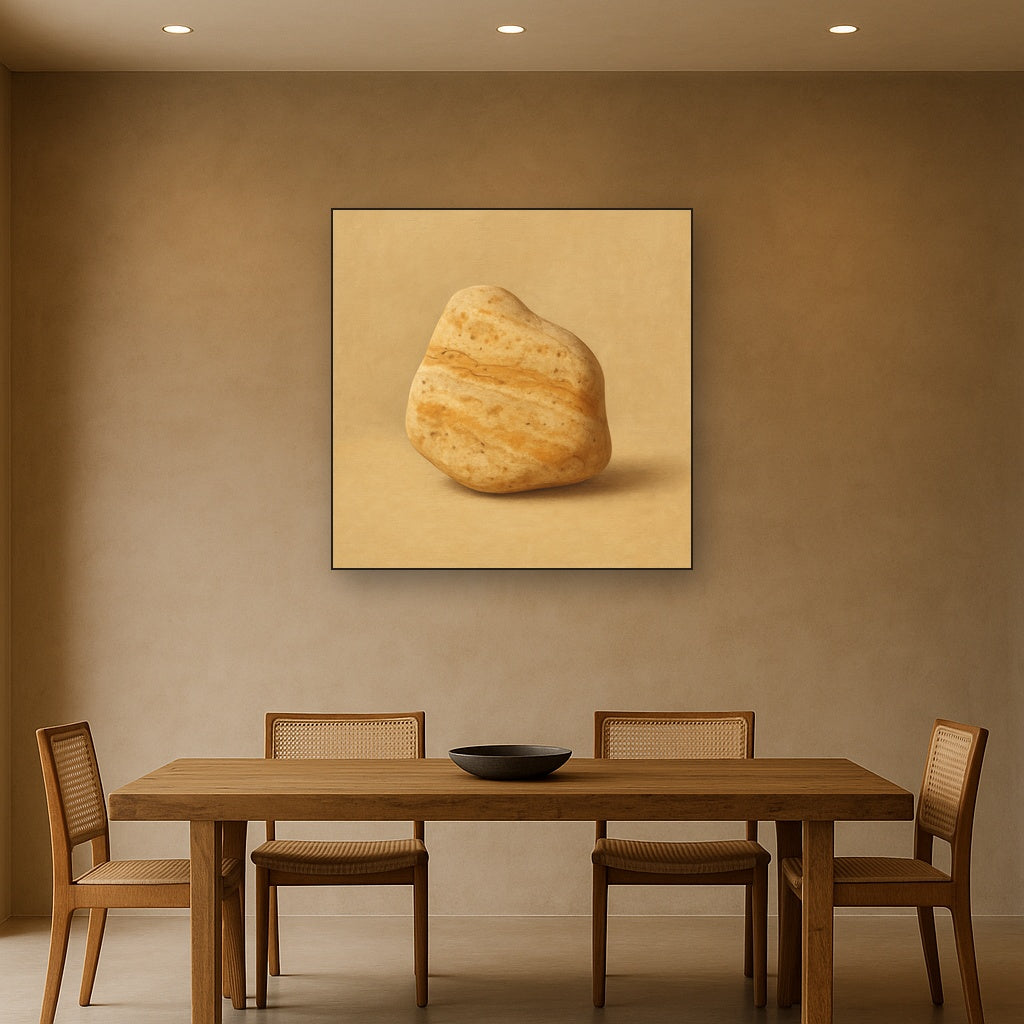 Zen Stone & Warm Grey Void No. 5 - Modern Fine Art Oil Painting - View 4