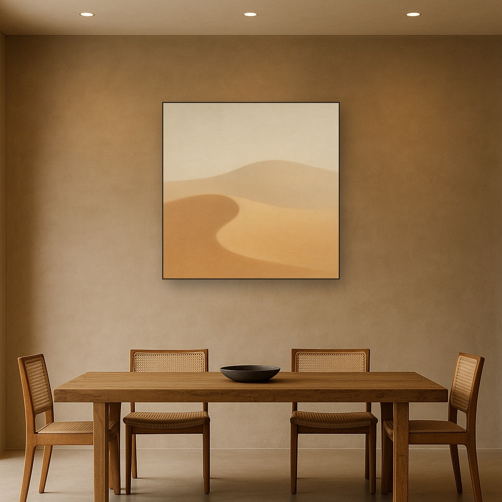 Muted Desert Dune Geometry No. 8 - Modern Fine Art Oil Painting - View 4