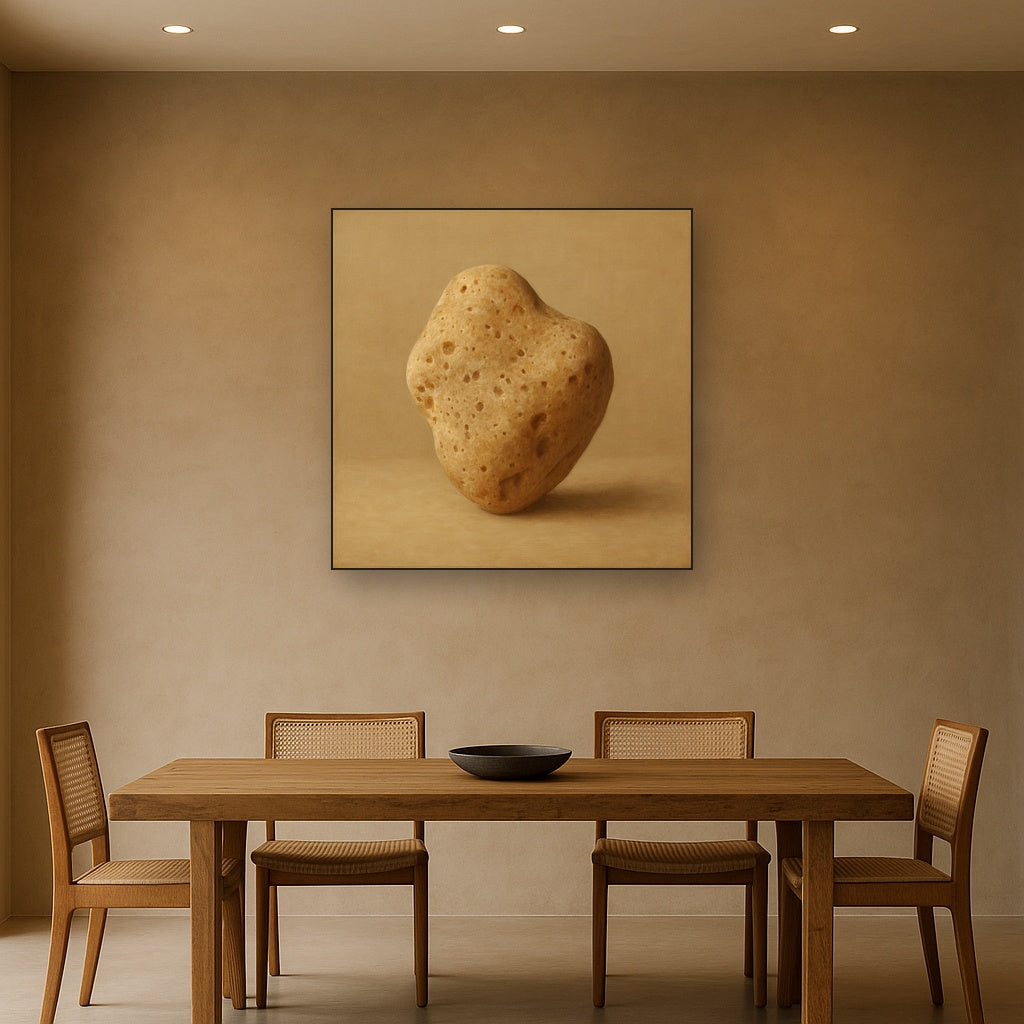 Zen Stone & Warm Grey Void No. 5 - Modern Fine Art Oil Painting - View 4