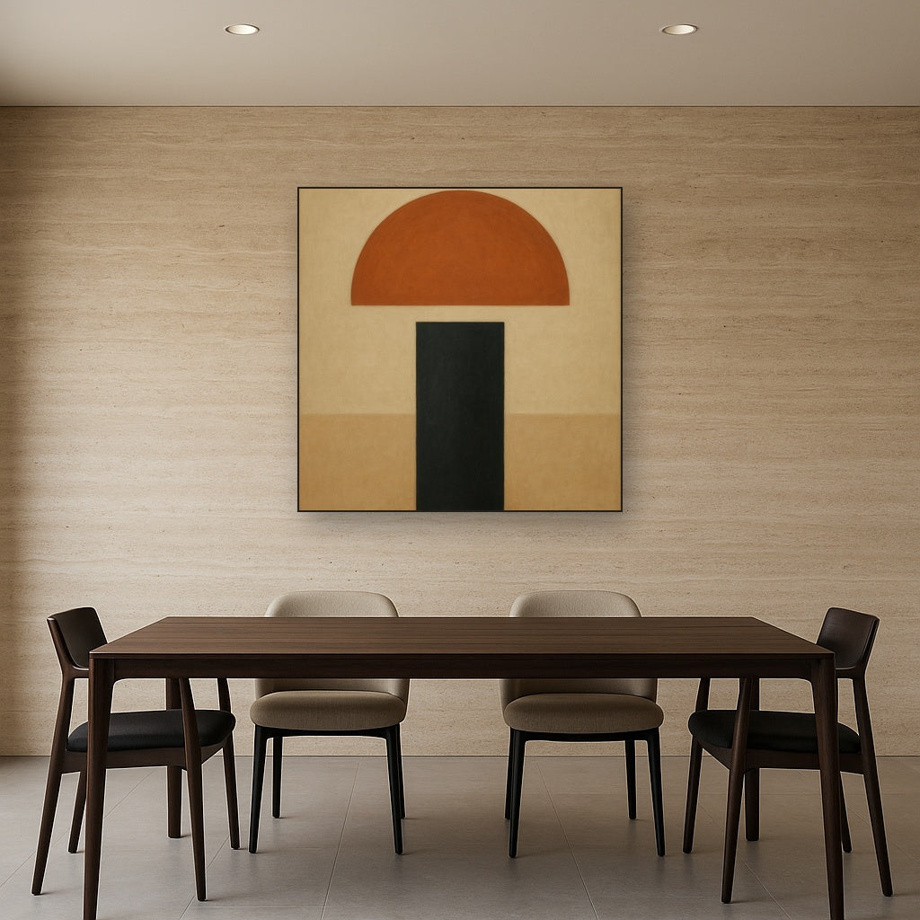 Semicircle Horizon & Minimalist Pillar No. 20 Oil Painting - View 4
