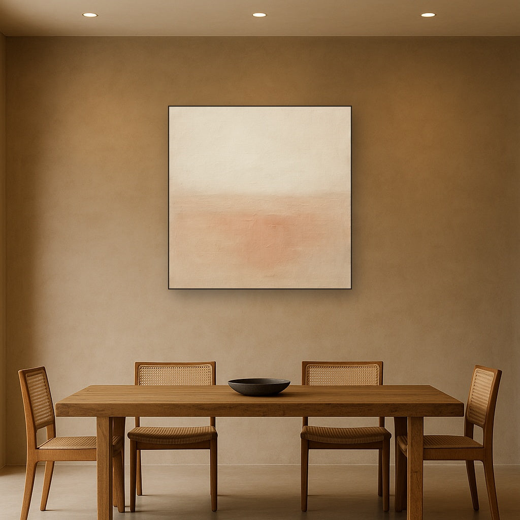 Earthy Raw Linen Texture Field No. 4 - Modern Fine Art Oil Painting - View 4