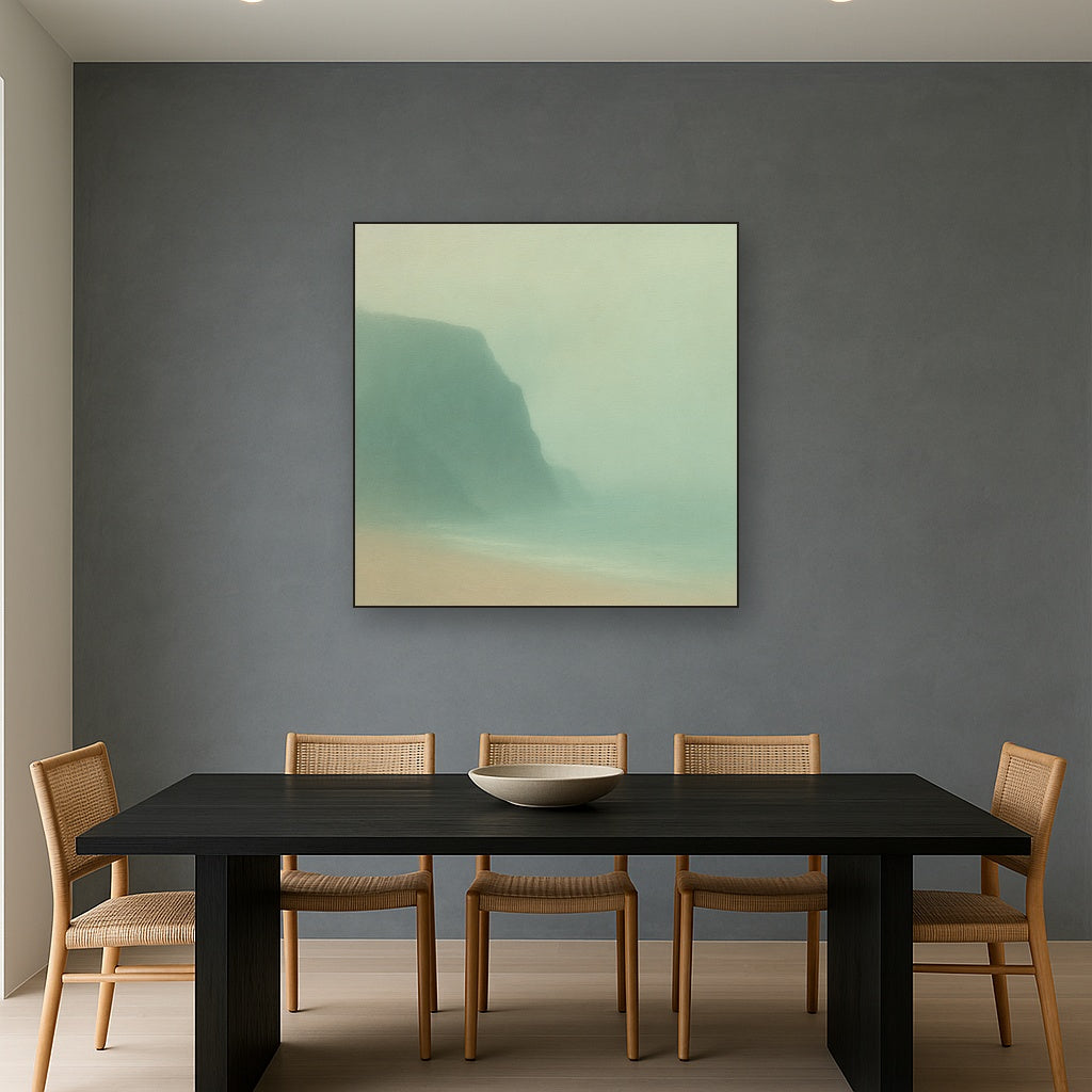 Solitary Headland in Fog No. 9 - Modern Fine Art Oil Painting - View 4