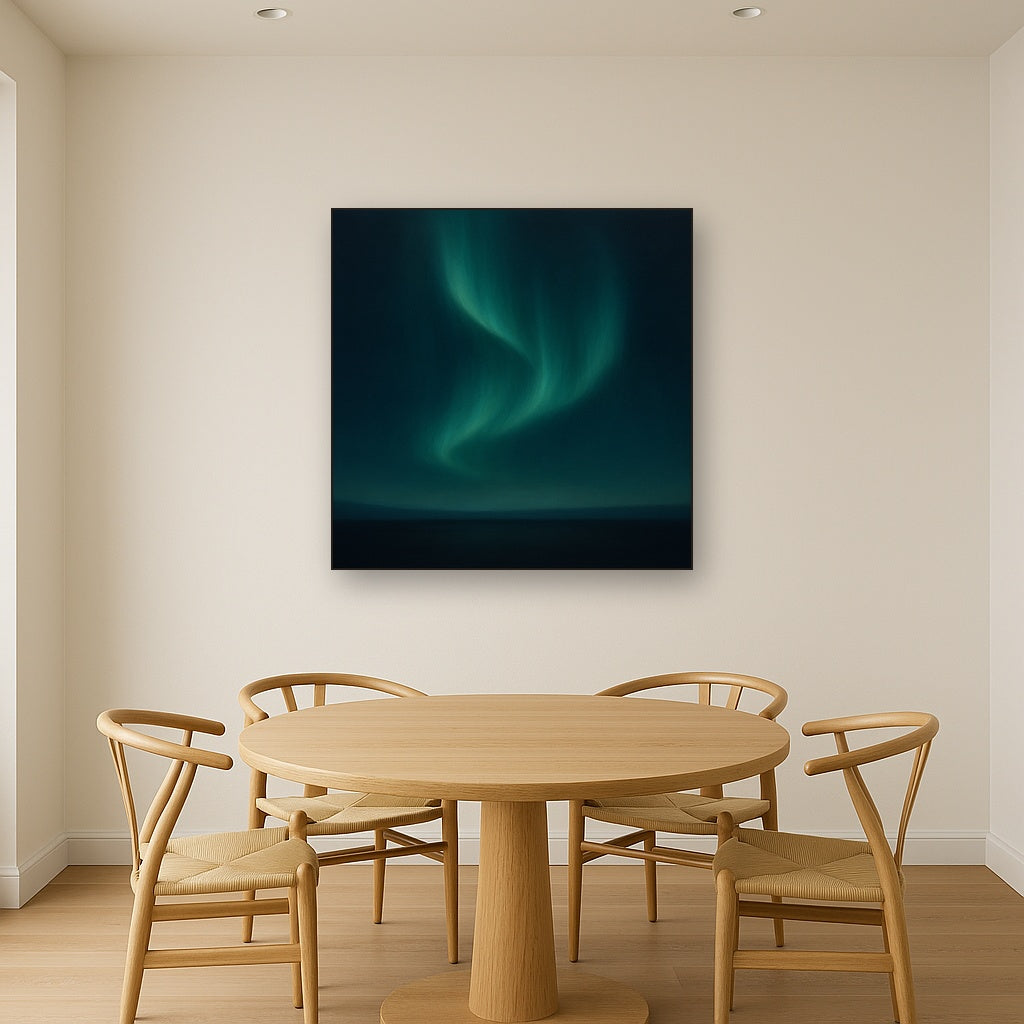Aurora Borealis Veil in Deep Midnight Indigo No. 2 Oil Painting - View 4