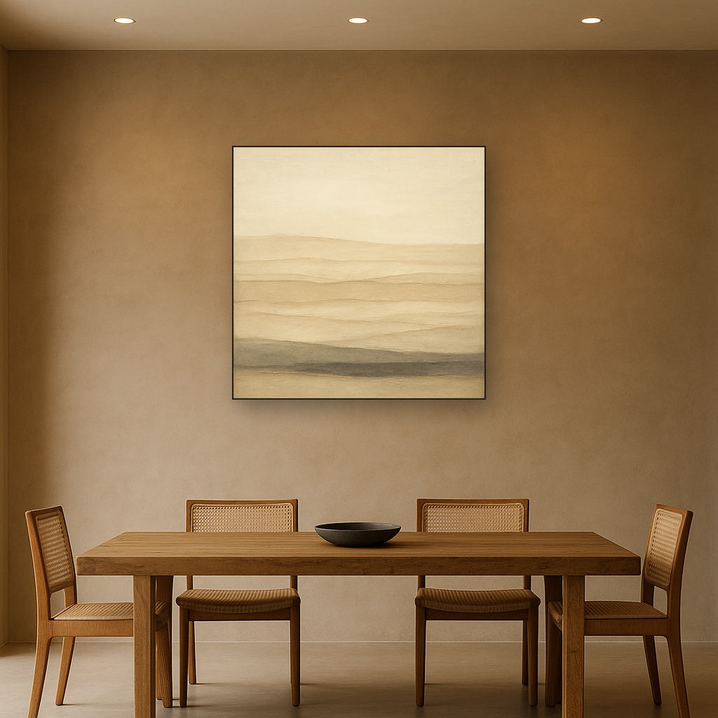 Raw Limestone Horizon & Washed Linen No. 6 Oil Painting - View 4