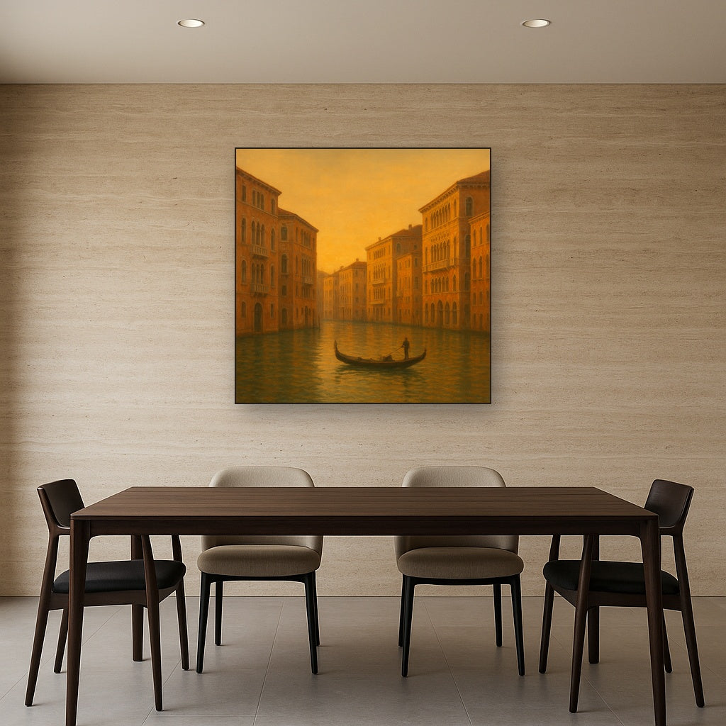 Venetian Canal Palaces at Golden Hour No. 2 Oil Painting - View 4