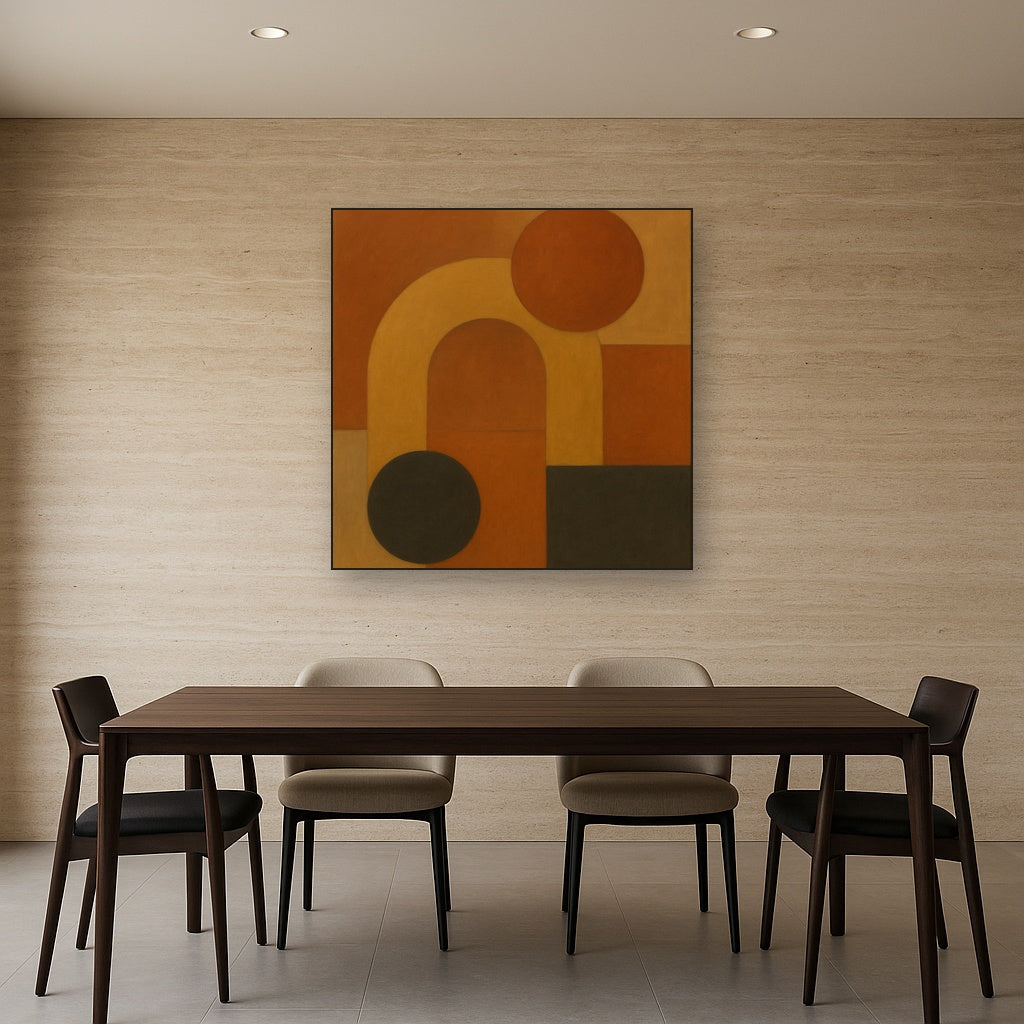 Arch & Circle Equilibrium in Warm Earth Tones No. 7 Oil Painting - View 4