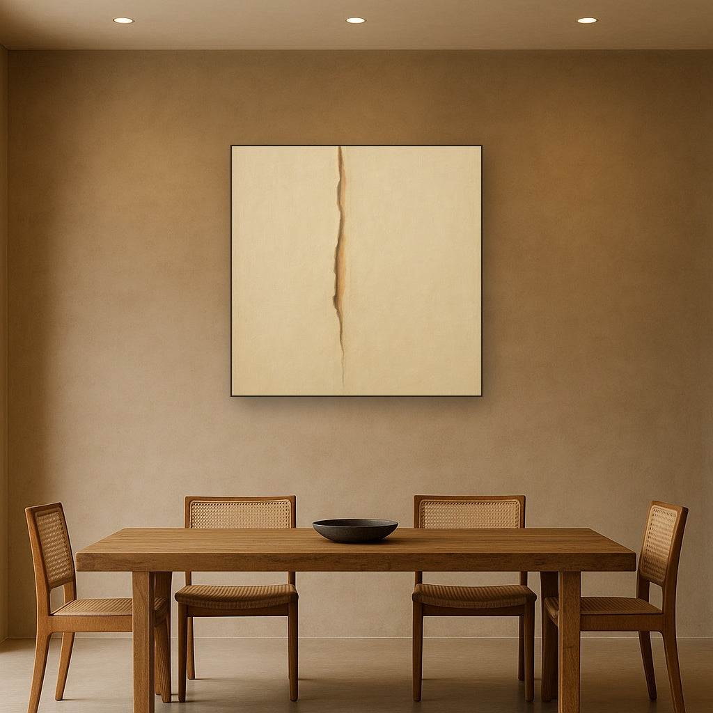 Tactile Stucco & Ochre Rift No. 9 - Modern Fine Art Oil Painting - View 4