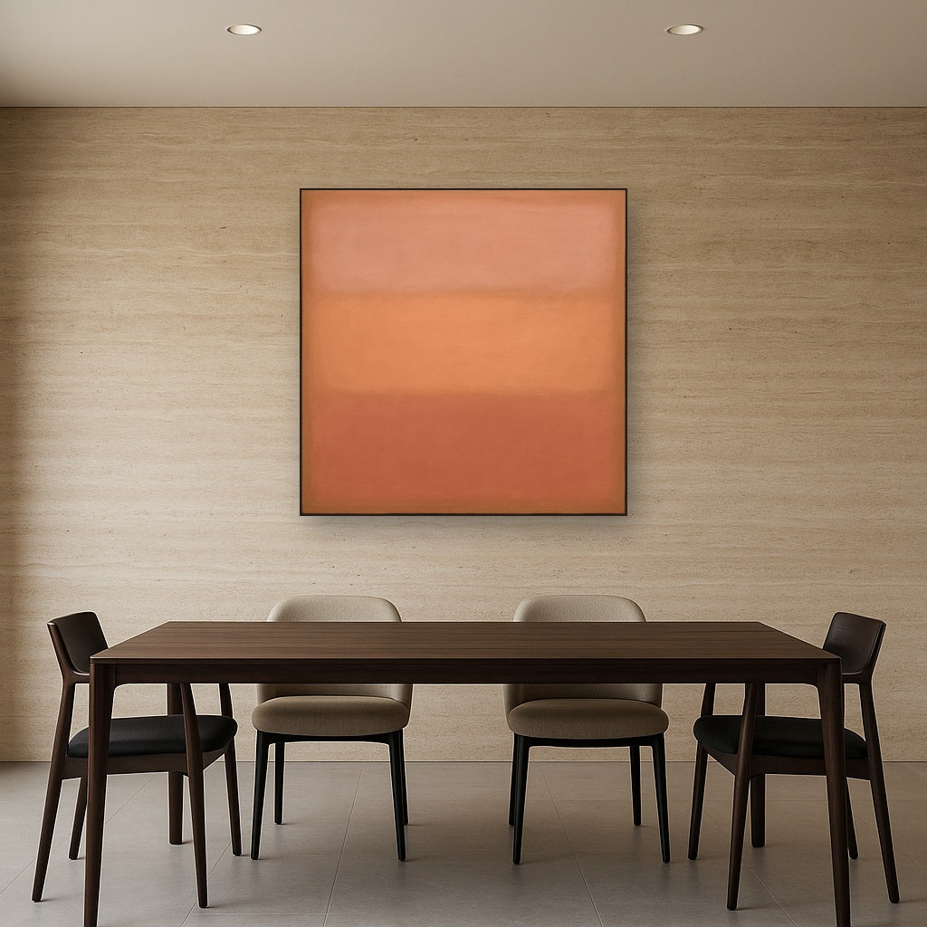 Blush Rose & Dusky Terracotta Ambient Glow No. 18 Oil Painting - View 4