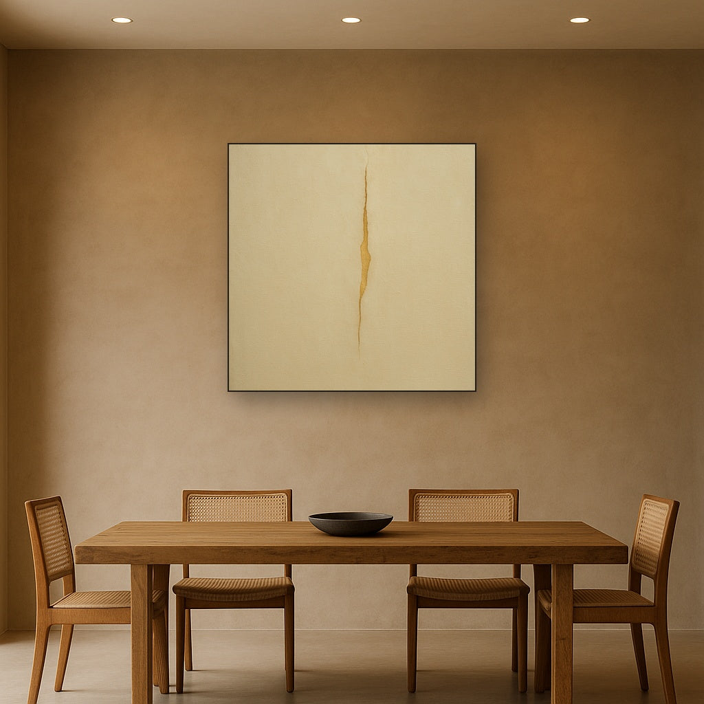 Tactile Stucco & Ochre Rift No. 9 - Modern Fine Art Oil Painting - View 4