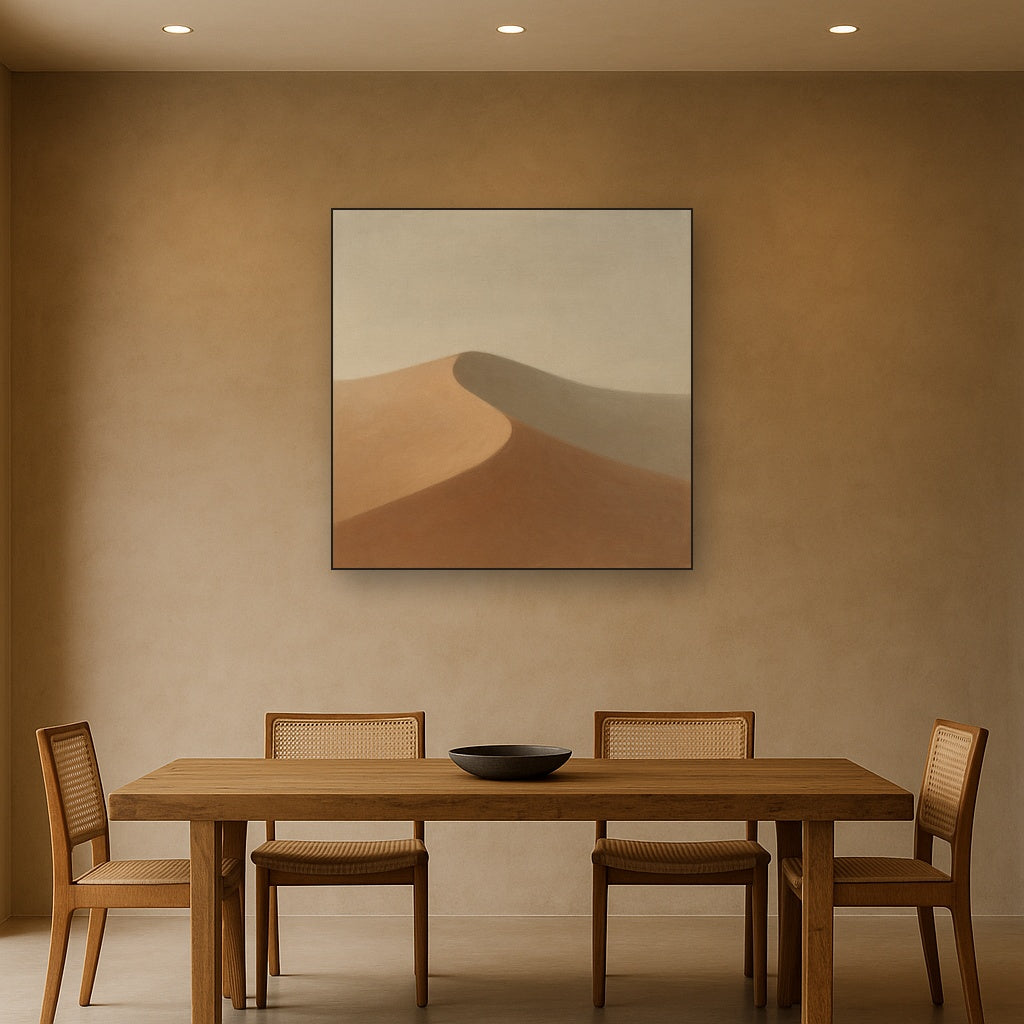 Muted Desert Dune Geometry No. 8 - Modern Fine Art Oil Painting - View 4