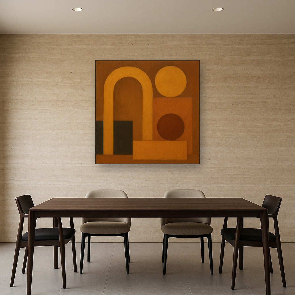 Arch & Circle Equilibrium in Warm Earth Tones No. 20 Oil Painting - View 4