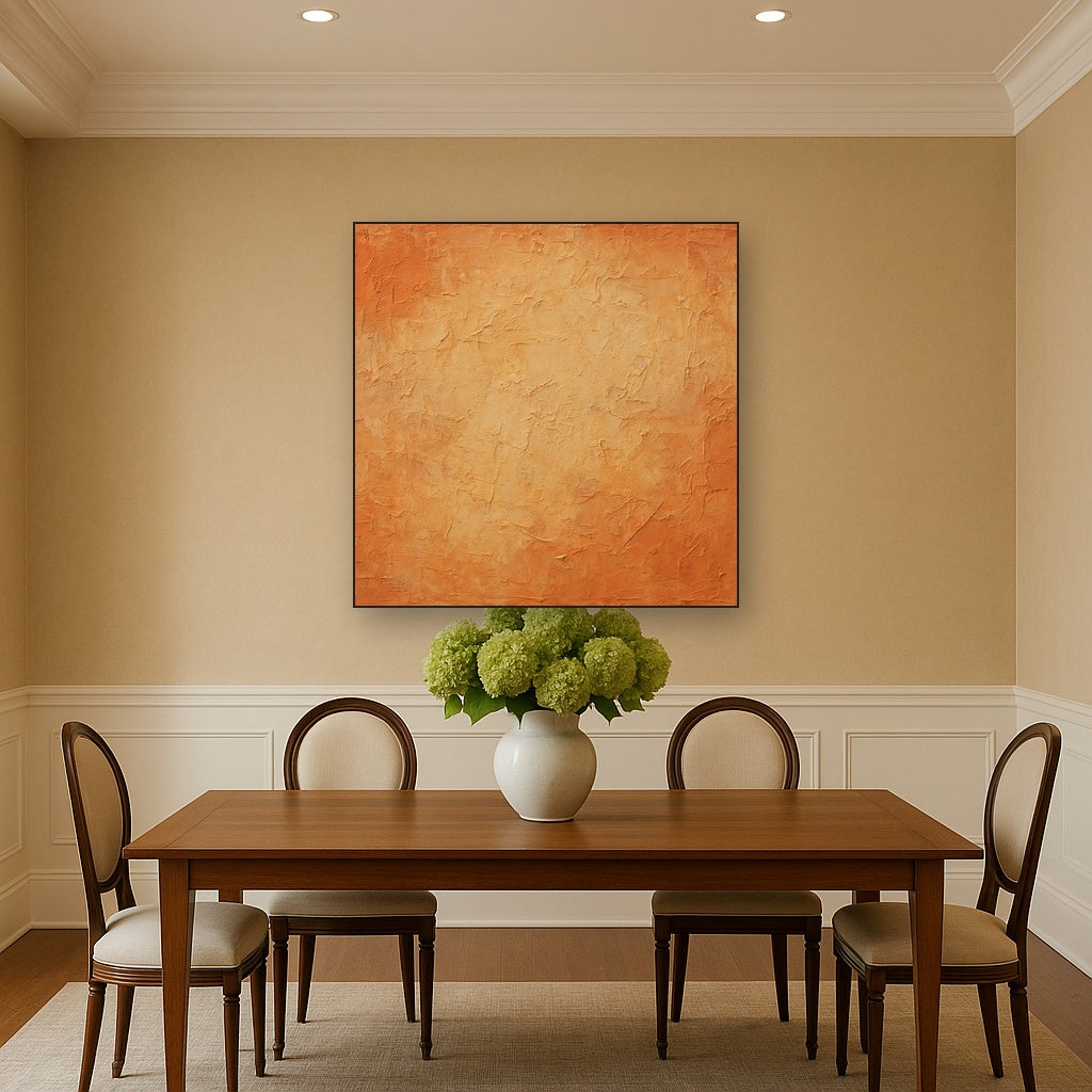 Rustic Terracotta Facade Textured Oil Painting - View 4