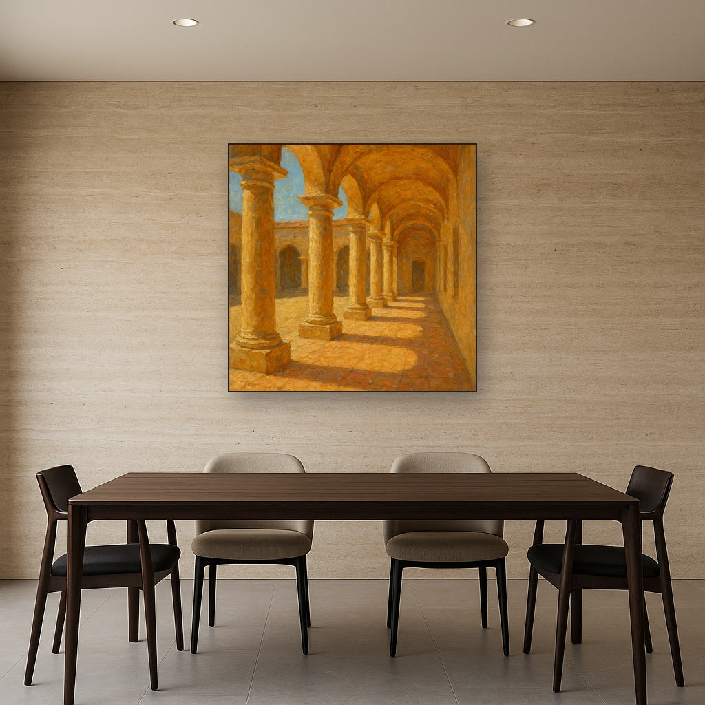 Mediterranean Colonnade at Noon Oil Painting - View 4