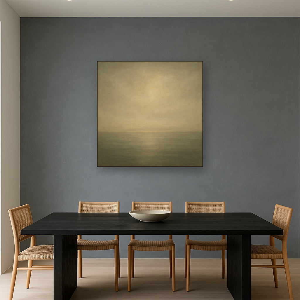 Monochrome Ocean Silence No. 5 - Modern Fine Art Oil Painting - View 4