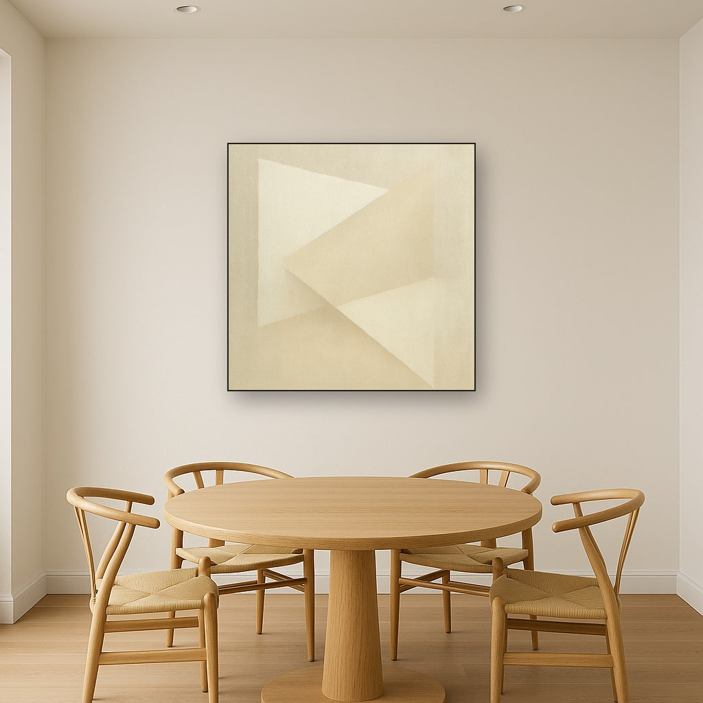 Architectural Stucco Geometry No. 3 - Modern Fine Art Oil Painting - View 4