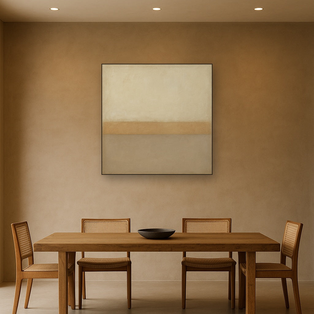 Aged Plaster & Sand Horizon No. 2 - Modern Fine Art Oil Painting - View 4
