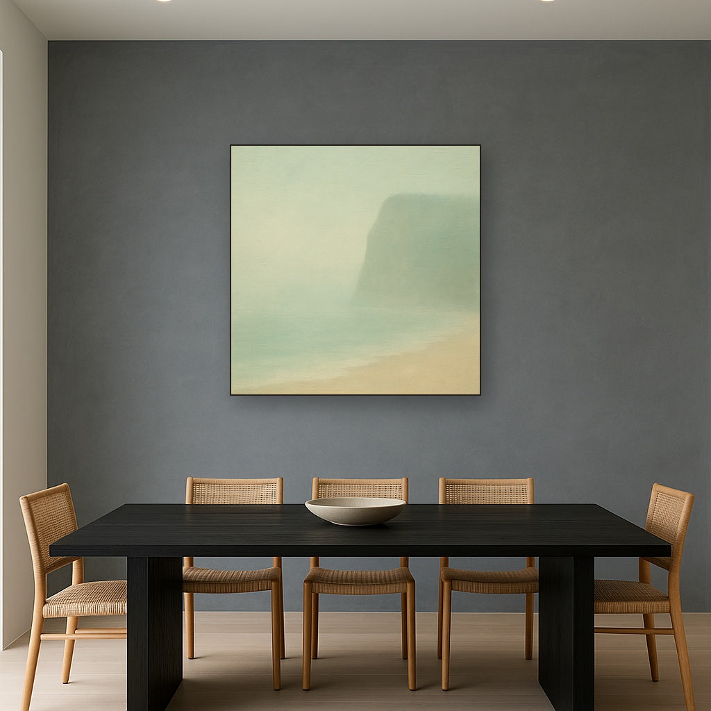 Solitary Headland in Fog No. 9 - Modern Fine Art Oil Painting - View 4