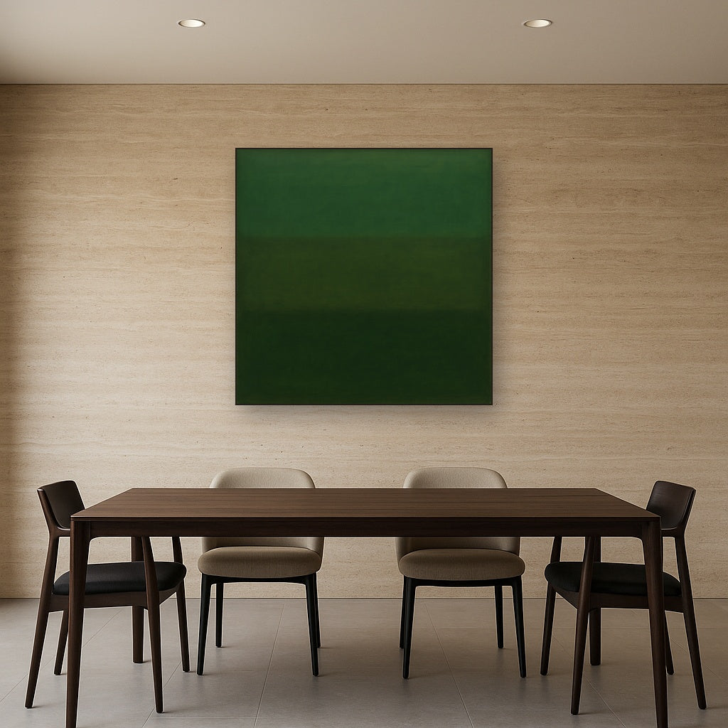 Forest Emerald & Deep Moss Contemplative Field No. 8 Oil Painting - View 4
