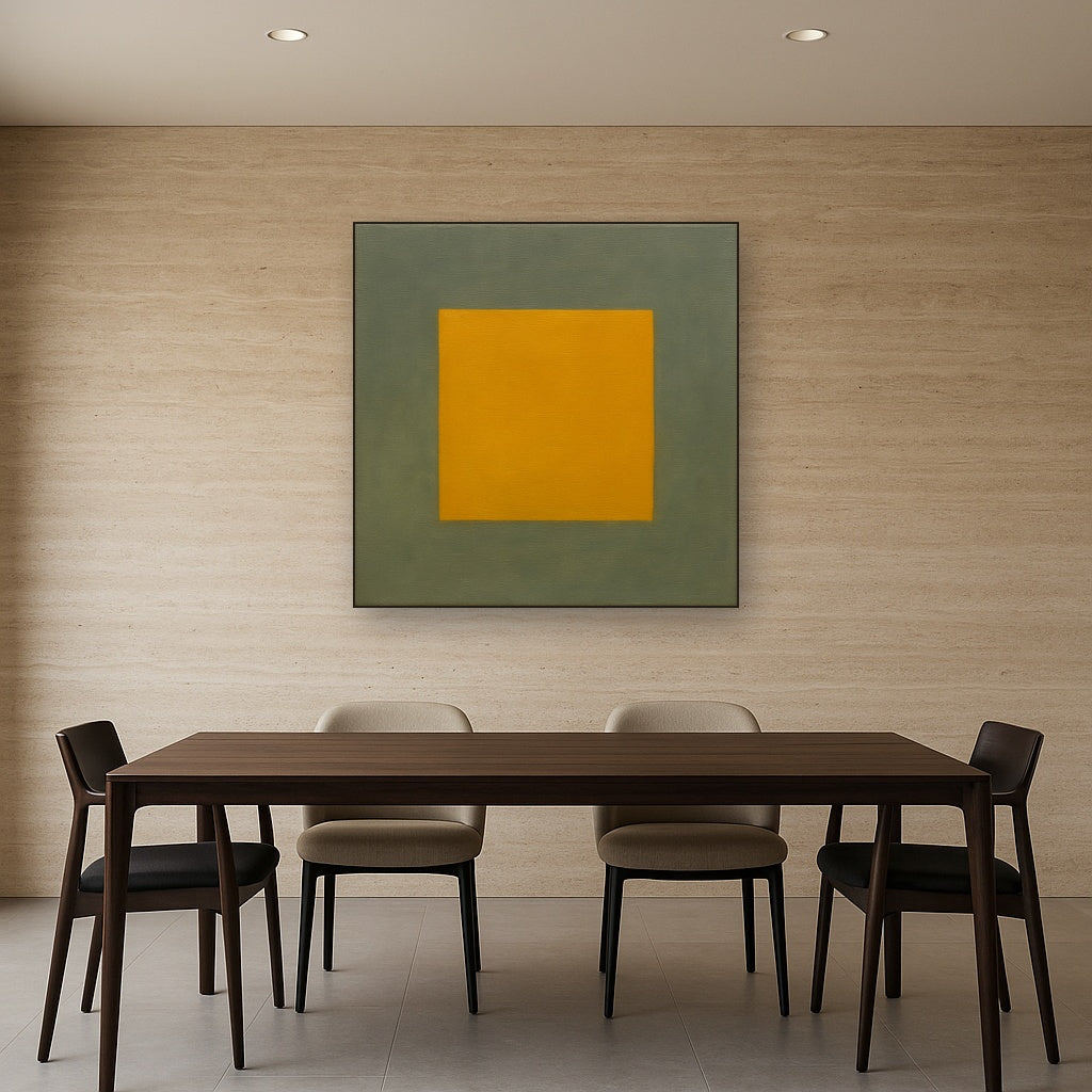 Cadmium Amber & Slate Grey Block No. 10 - Modern Fine Art Oil Painting - View 4