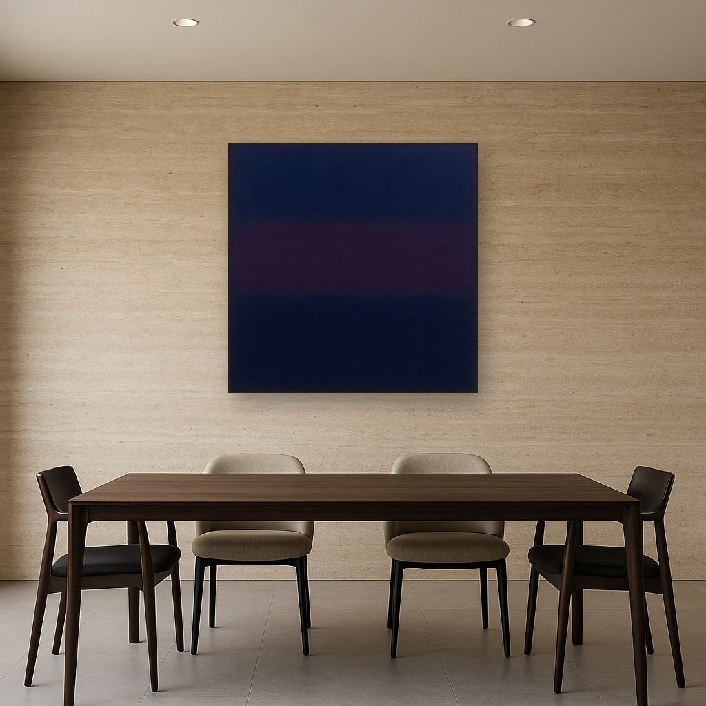 Deep Indigo & Midnight Plum Ambient Field No. 6 Oil Painting - View 4