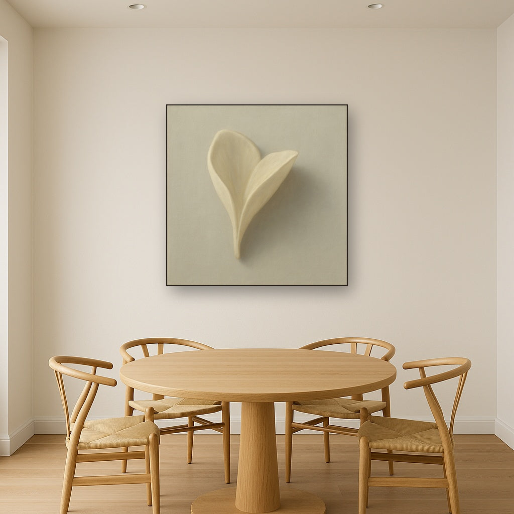 Sculpted Ivory Floral Contour No. 1 - Modern Fine Art Oil Painting - View 4