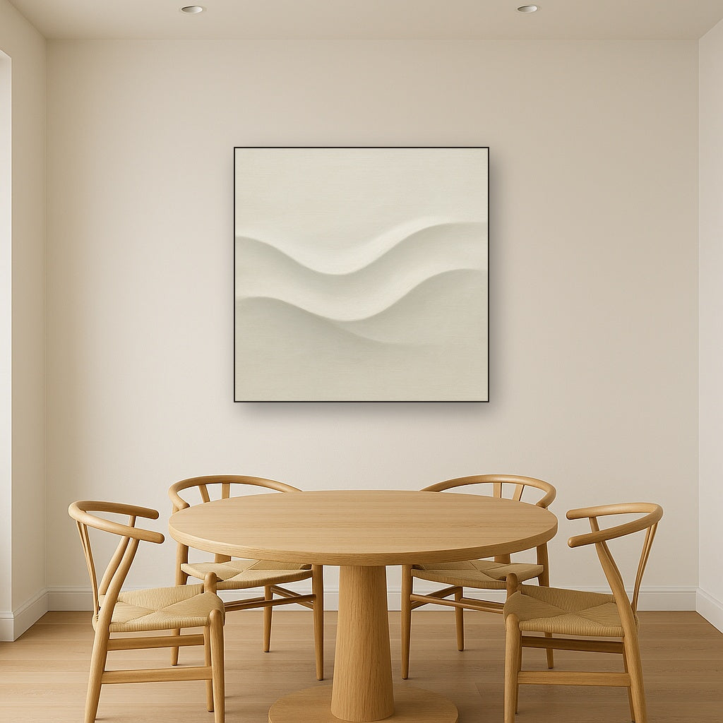 Monochrome Wave Relief No. 2 - Modern Fine Art Oil Painting - View 4