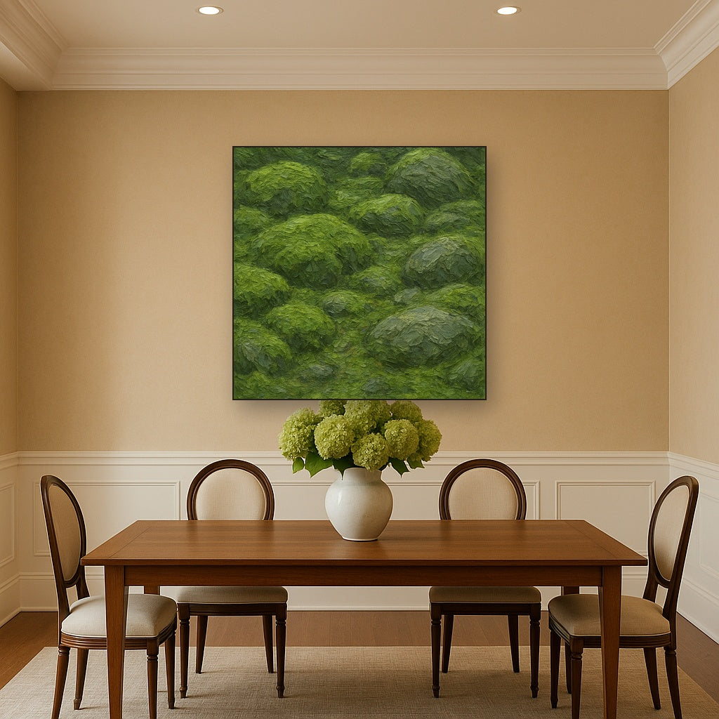 Verdant Moss & Stone Heavy Impasto Oil Painting - View 4