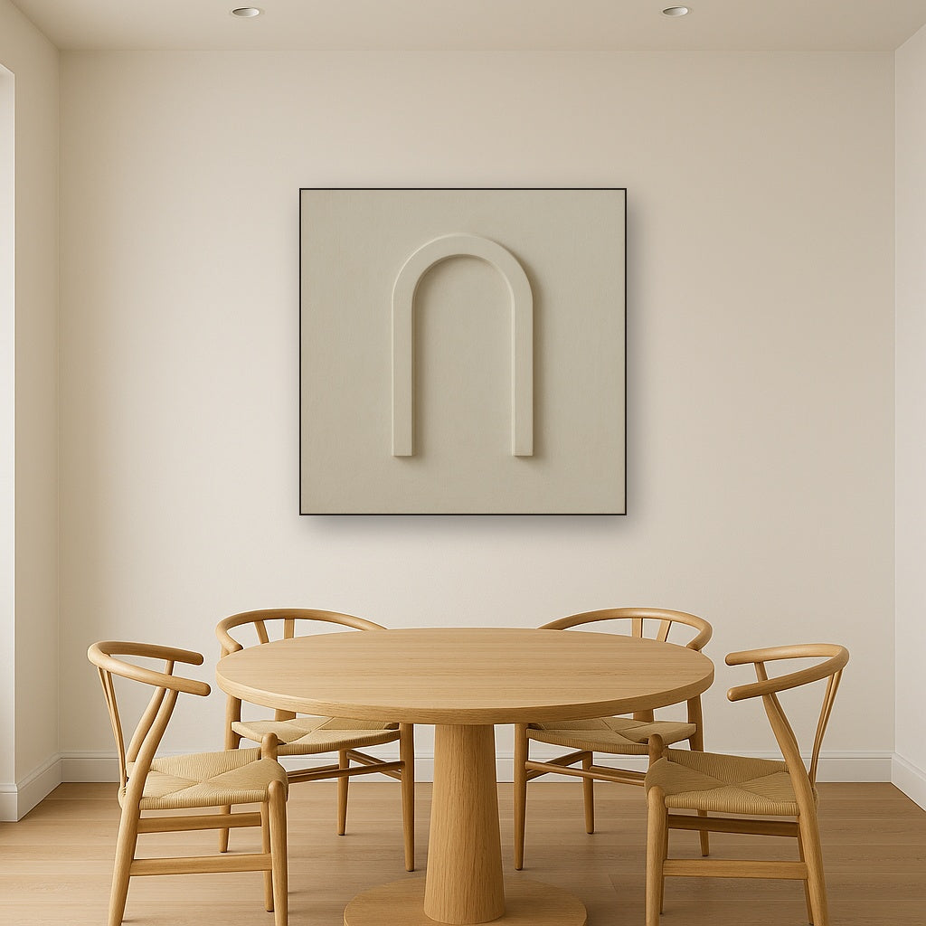 Textured Monolithic Plaster Arch No. 9 - Modern Fine Art Oil Painting - View 4