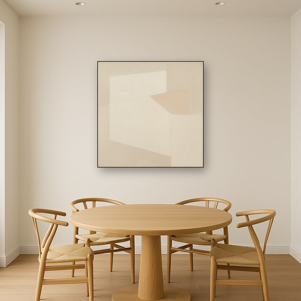 Architectural Stucco Geometry No. 3 - Modern Fine Art Oil Painting - View 4