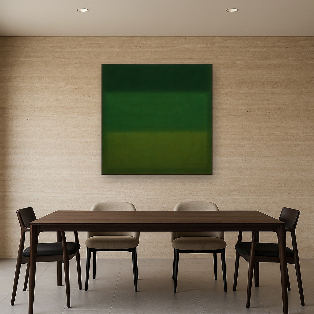 Forest Emerald & Deep Moss Contemplative Field No. 6 Oil Painting - View 4