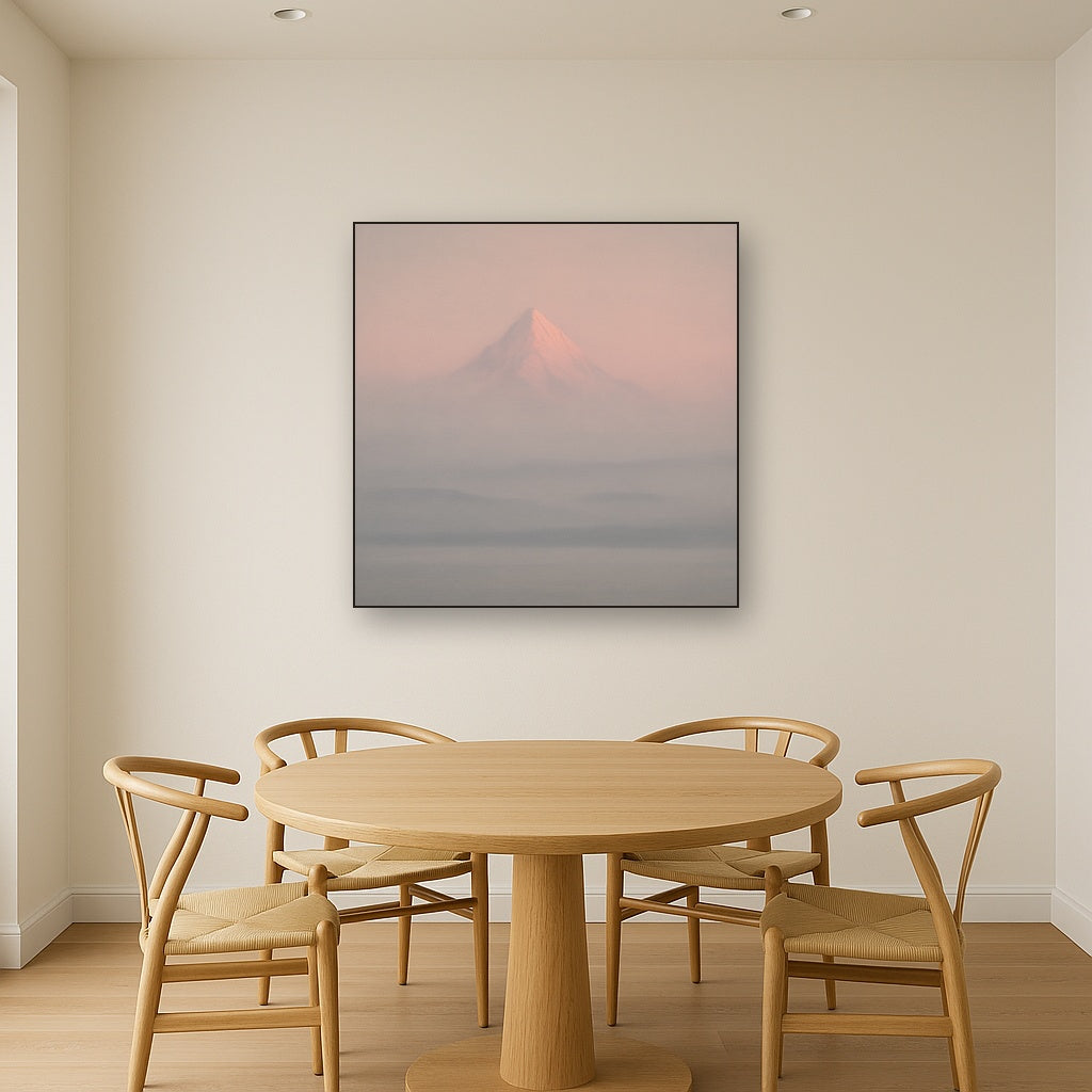 Pale Alpenglow over Distant Glacial Peak No. 22 Oil Painting - View 4