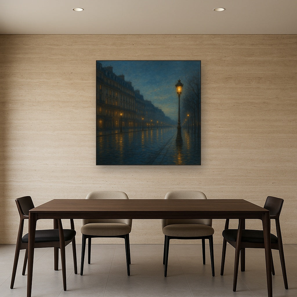 Rainy Parisian Boulevard at Twilight No. 13 Oil Painting - View 4