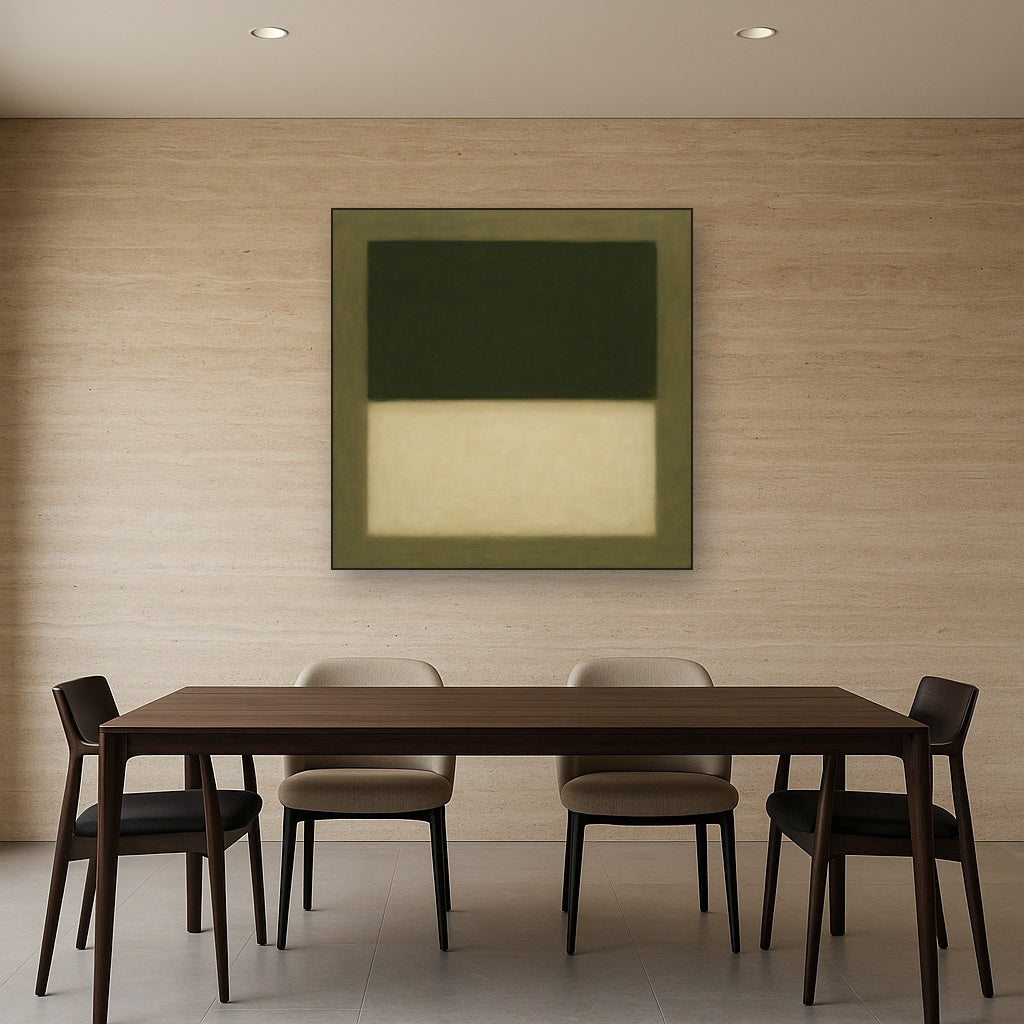 Sage Olive & Alabaster Balance No. 3 - Modern Fine Art Oil Painting - View 4