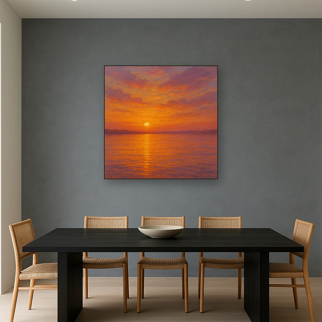 Sunset Glow on Warm Tidal Basin Waters No. 5 Fine Art Oil Painting - View 4