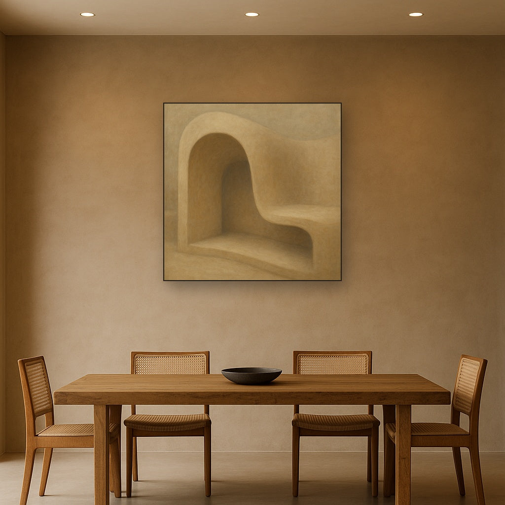 Soft Architectural Curve in Desert Bone No. 12 Oil Painting - View 4