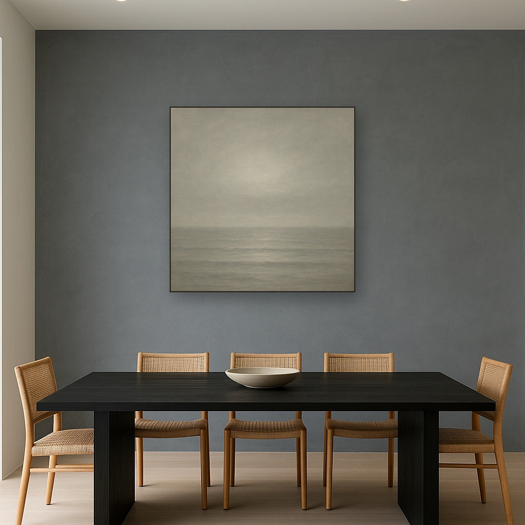 Monochrome Ocean Silence No. 5 - Modern Fine Art Oil Painting - View 4
