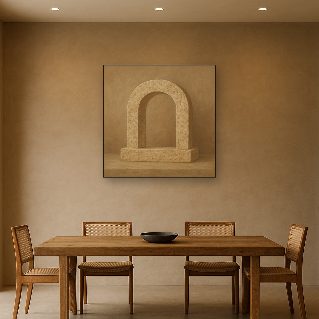 Travertine Stone Arch & Earth Tones No. 4 Oil Painting - View 4