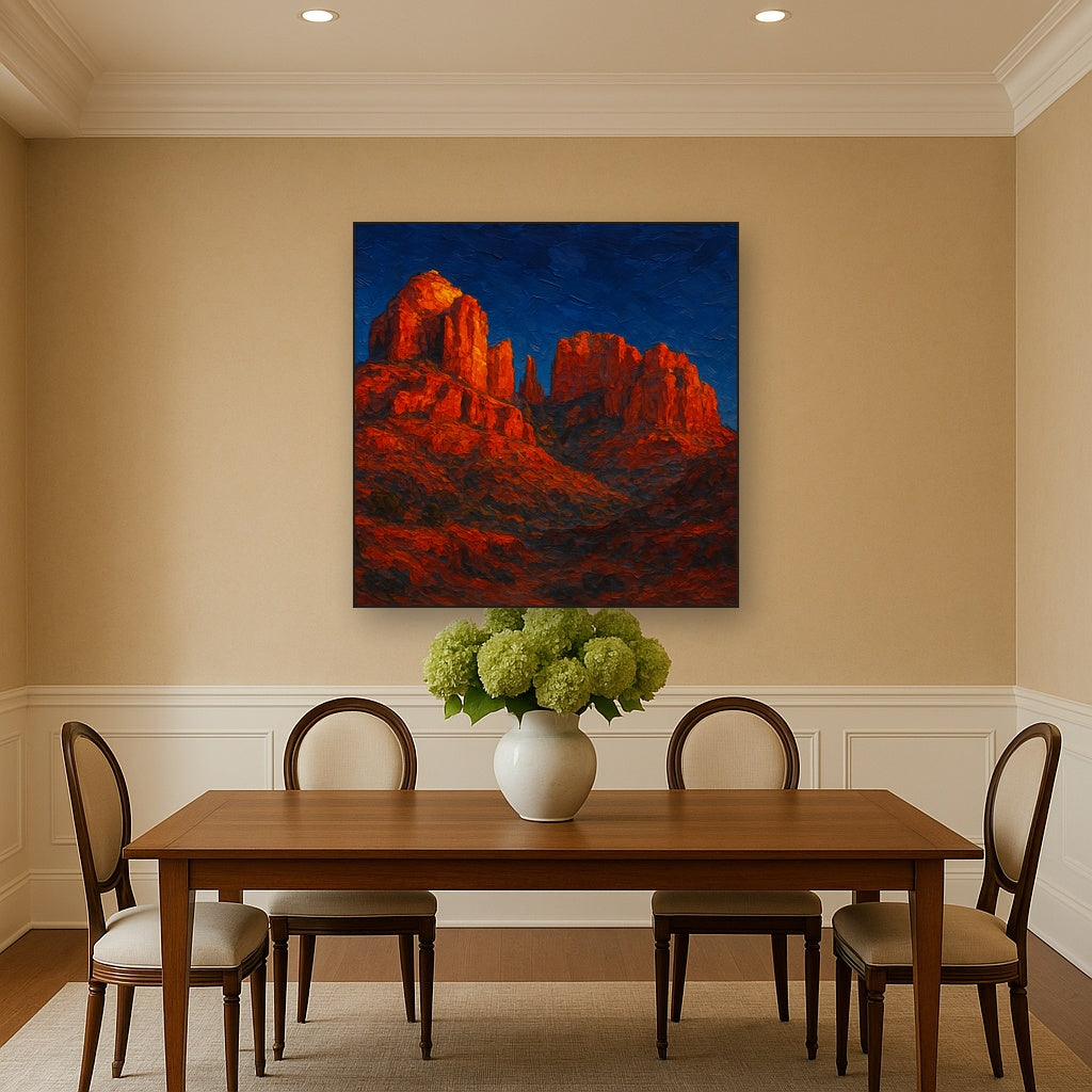 Sedona Red Rock Canyon Landscape Oil Painting - View 4