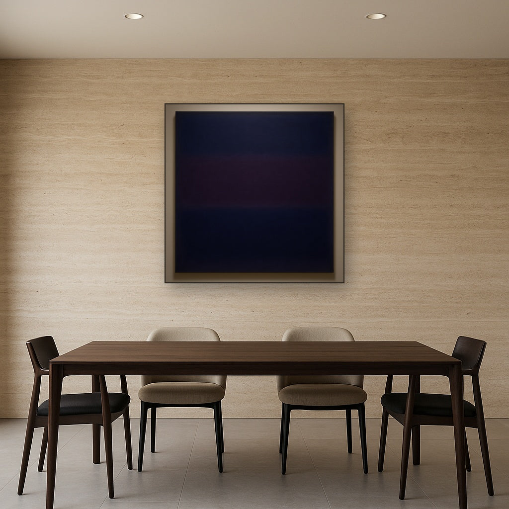 Deep Indigo & Midnight Plum Ambient Field No. 10 Oil Painting - View 4