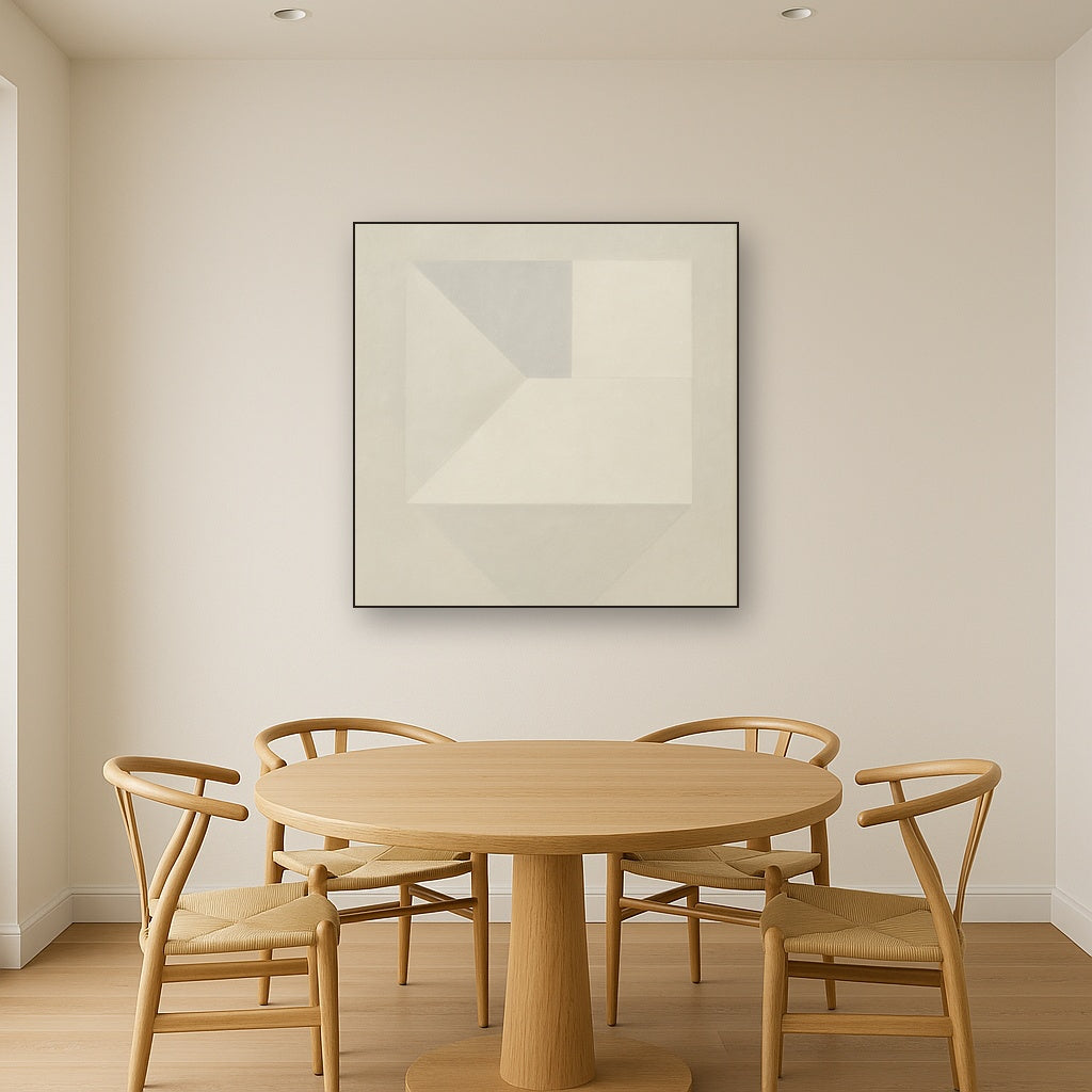 Architectural Stucco Geometry No. 3 - Modern Fine Art Oil Painting - View 4