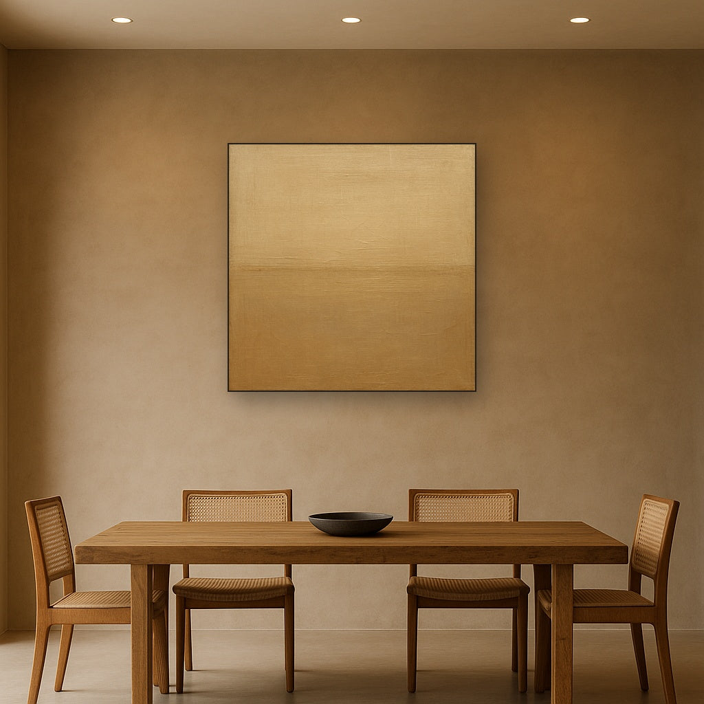 Earthy Raw Linen Texture Field No. 4 - Modern Fine Art Oil Painting - View 4