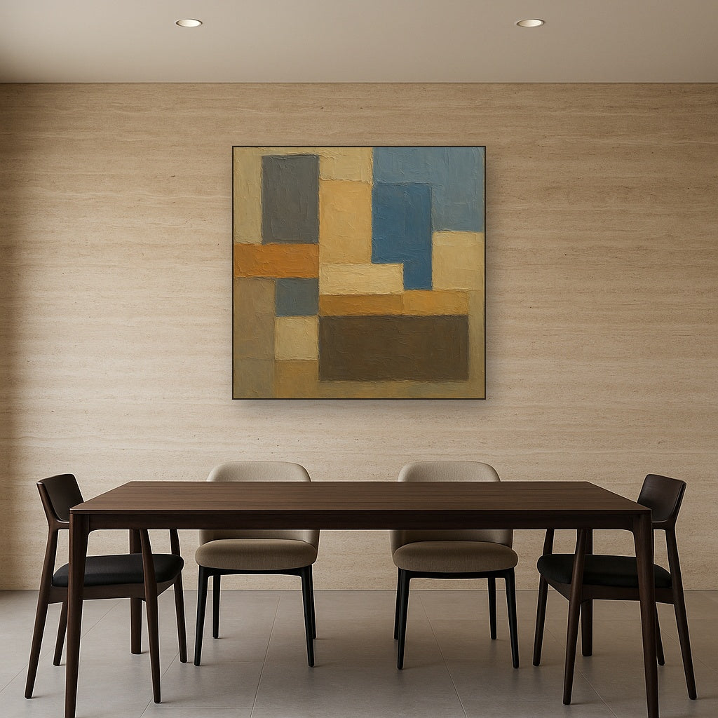 Architectonic Color Block Modern Abstract Oil Painting - View 4
