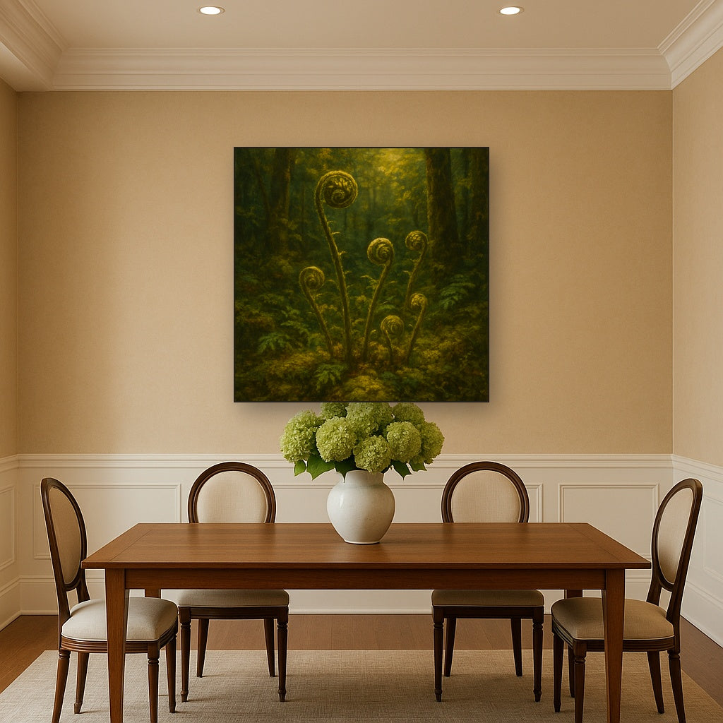 Forest Ferns & Mossy Woodland Herbarium No. 2 Fine Art Oil Painting - View 4