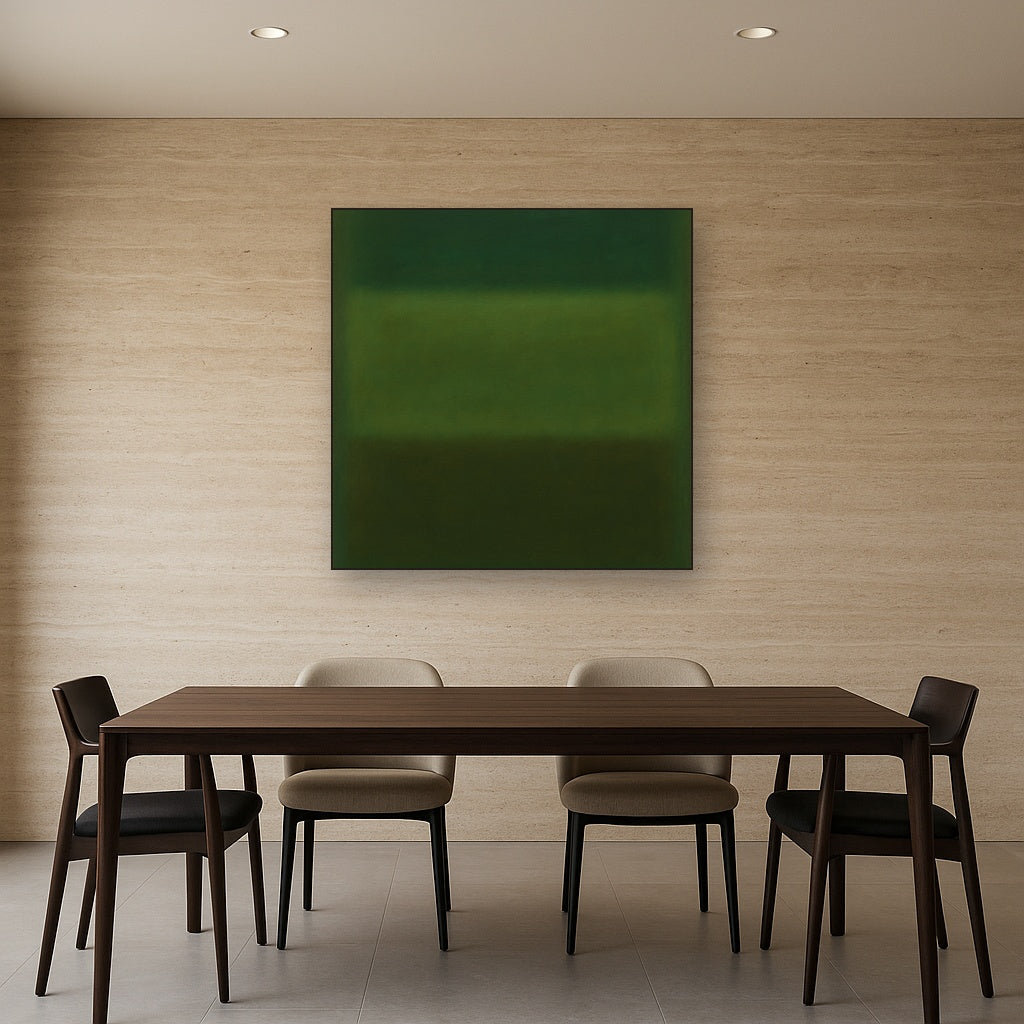 Forest Emerald & Deep Moss Contemplative Field No. 26 Oil Painting - View 4