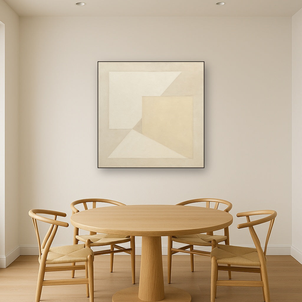 Architectural Stucco Geometry No. 3 - Modern Fine Art Oil Painting - View 4